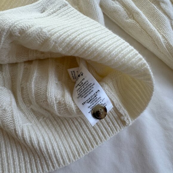 white/Cream Doen wool blended cable knit cardigan with button up front small - Picture 4 of 4